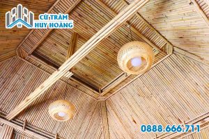 Trang trí trần nhà bằng tre trúc